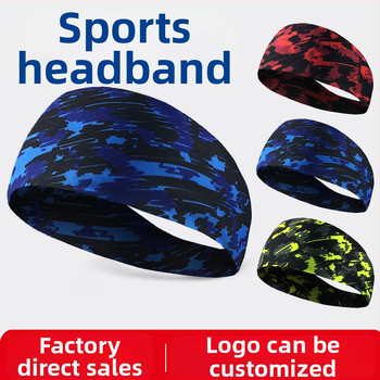 Kamufliažinės Lycra kvėpuojanti galvos juosta, sugeria prakaitą, skirta bėgiojimui, fitnesui ir šokių treniruotėms (85% poliesteris, 15% spandeksas; siuvimas)