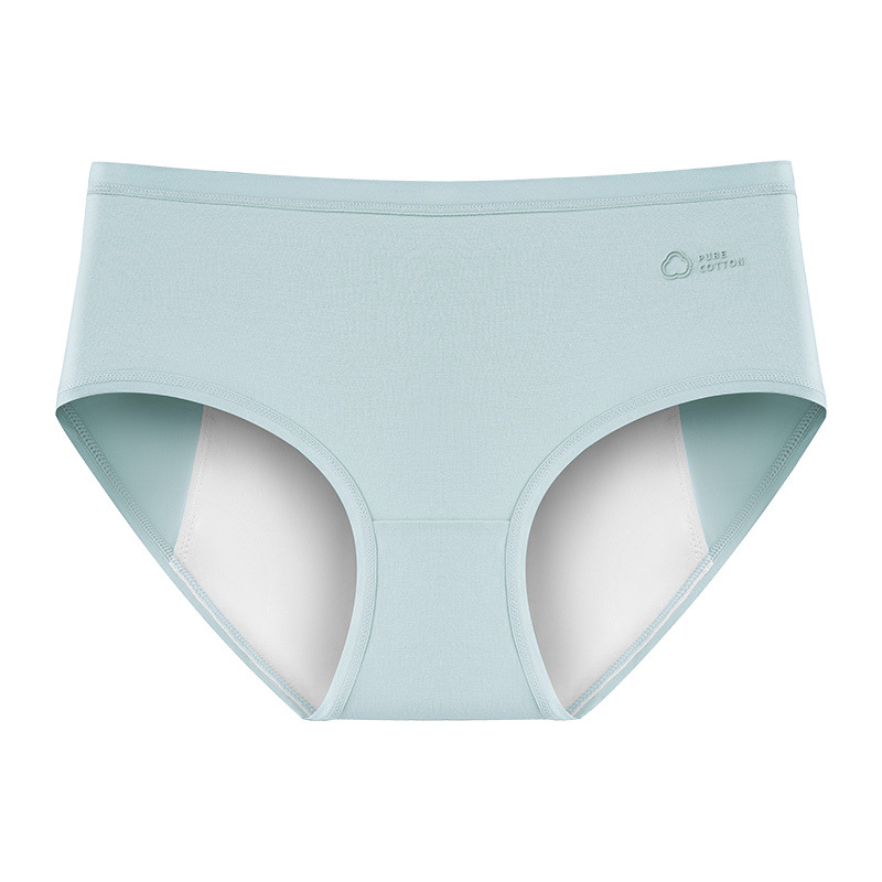 Moterų medvilninės kelnaitės su antibakterine kirkšnies zona, apsauga nuo išsiliejimo menstruacijų metu, vidutinio aukščio liemuo, 95–100% medvilnė, kirkšnies pamušalas 100% medvilnė