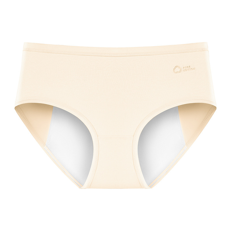 Moterų medvilninės kelnaitės su antibakterine kirkšnies zona, apsauga nuo išsiliejimo menstruacijų metu, vidutinio aukščio liemuo, 95–100% medvilnė, kirkšnies pamušalas 100% medvilnė