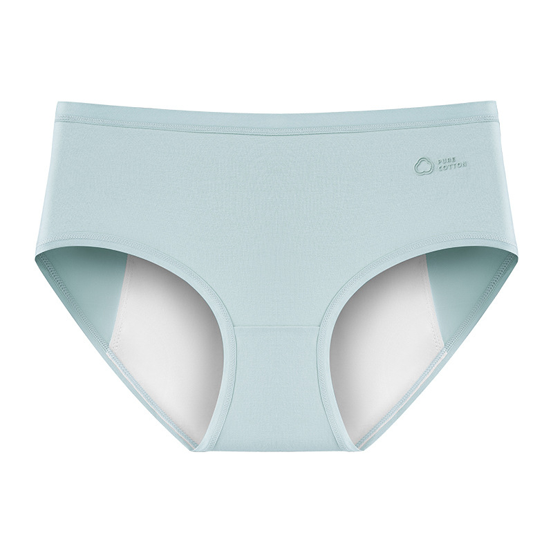 Moterų medvilninės kelnaitės su antibakterine kirkšnies zona, apsauga nuo išsiliejimo menstruacijų metu, vidutinio aukščio liemuo, 95–100% medvilnė, kirkšnies pamušalas 100% medvilnė