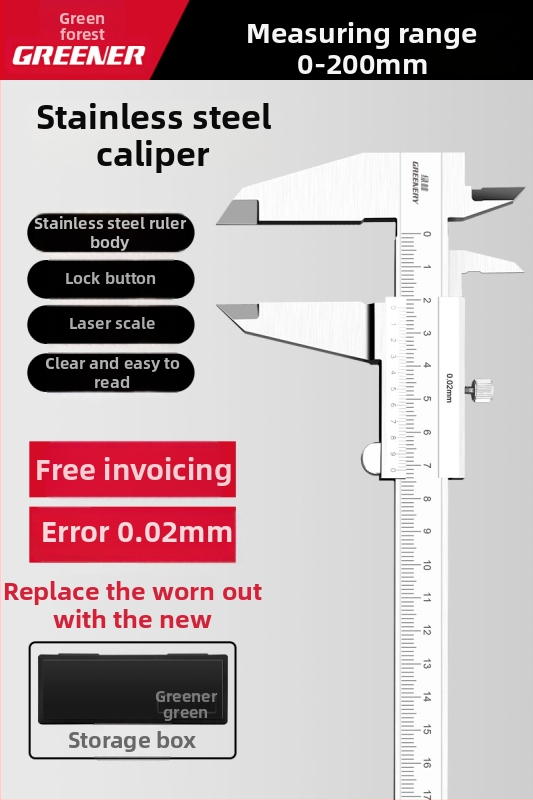 Greener vernier tolómérő digitális kijelzővel, nagy pontosságú, ipari kivitel, háztartási használatra