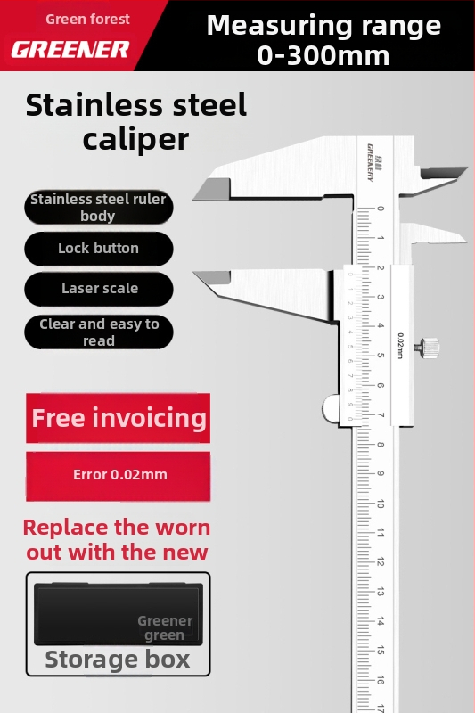 Greener vernier tolómérő digitális kijelzővel, nagy pontosságú, ipari kivitel, háztartási használatra