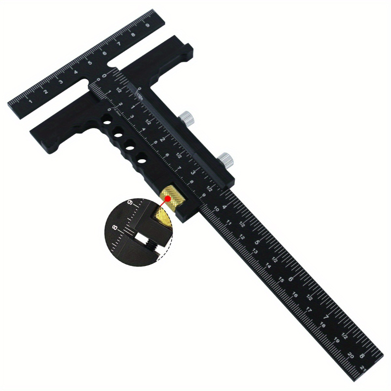 Faipari jelölő vonalzó alumíniumötvözetből, csúszó skálával