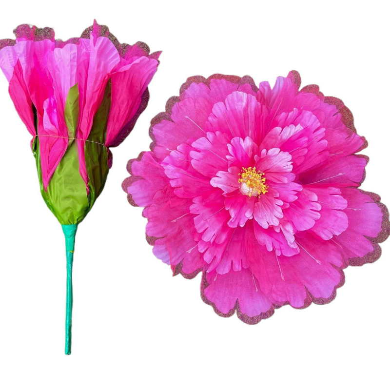 Танцов реквизит: ръчно държано пионово цвете за детски танцови изпълнения (Готови на склад; За деца; Есен 2025 релийз)