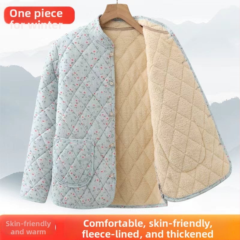 Ženski zimski kaput od pamuka s V ovratnikom, uski struk, debelo punjenje, standardna duljina