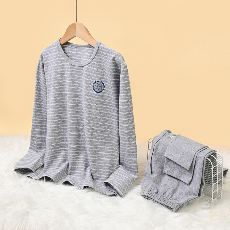 Paauglų medvilnės-stretch termo apatinių komplektas — kvėpuojantis, elastingas, vidutinio šilumos lygio; audinys 181–200 g/m², 95% medvilnė su medvilniniu pamušalu, vienos sluoksnio