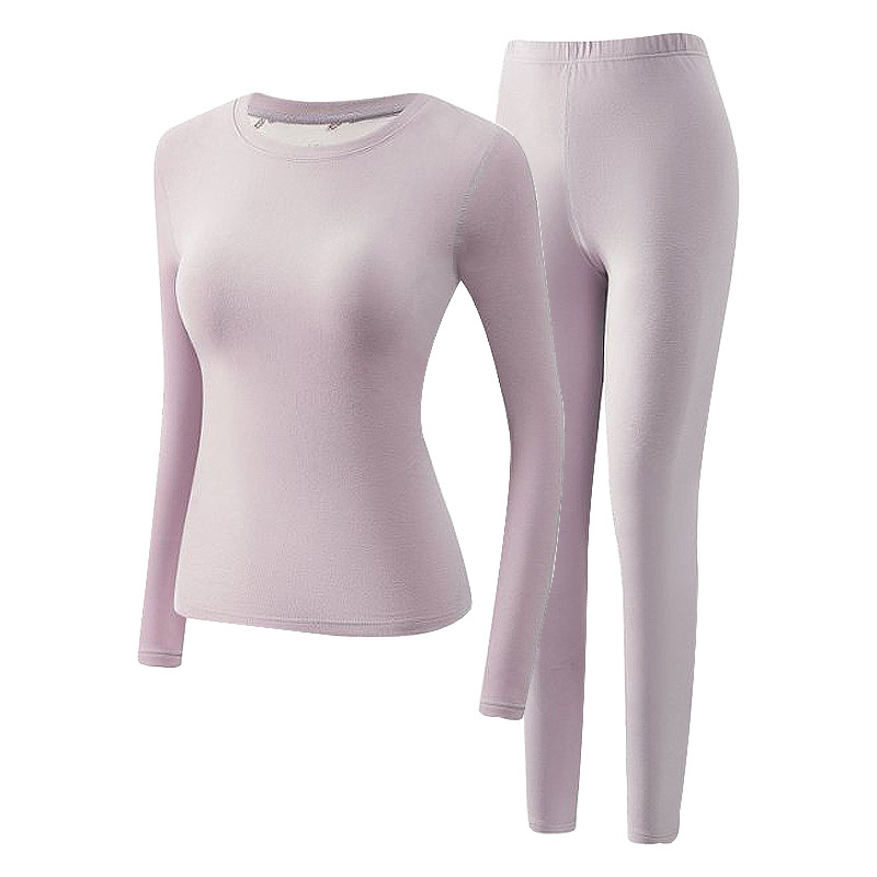 Moteriški terminio pagrindinio sluoksnio komplektas: viršus ir kelnes su flisu, pagrindinis audinys poliesteris, pamušalas elastanas, 181–200 g/m², išlaiko šilumą