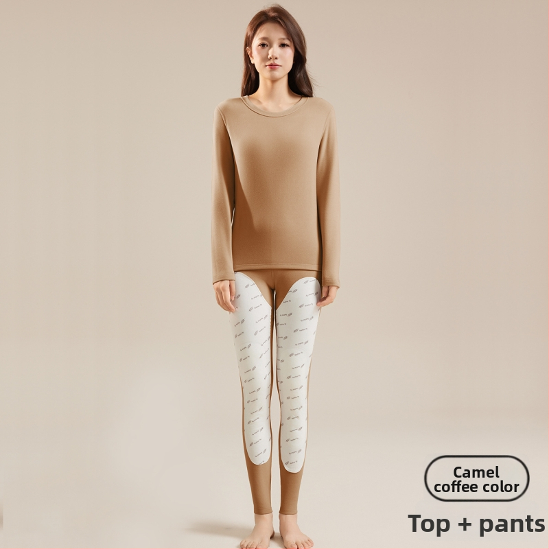 Moteriški terminio pagrindinio sluoksnio komplektas: viršus ir kelnes su flisu, pagrindinis audinys poliesteris, pamušalas elastanas, 181–200 g/m², išlaiko šilumą