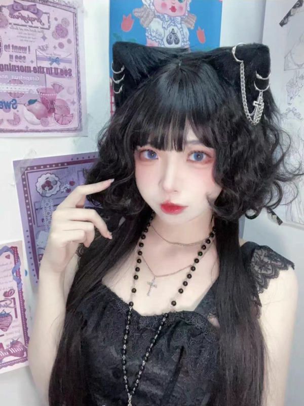 Πάνκ αξεσουάρ μαλλιών με αυτιά γάτας για κοσπλέι και Χάλογουϊν – σκούρο, αισθησιακό κεφαλόδεμα Spring 2023