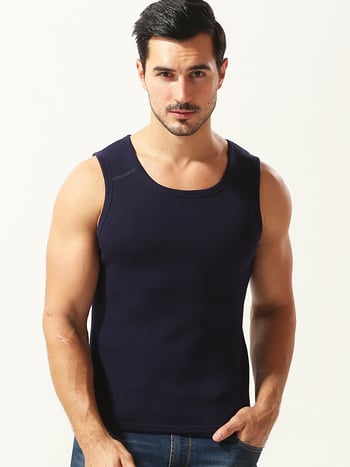 Férfi meleg mellény fleece belsővel, vastag poliészter anyag, oldalsó zsebek, hétköznapi alapréteg, téli 2024