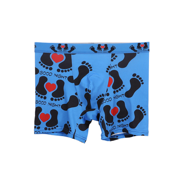 Férfi lélegző, nyomtatott boxer, középmagas derekú; fő anyag poliészter 95–100%; ágyéki bélés modal 95–100%; szövés kötött 31–40D; minták: figura, geometória, koponya, graffiti