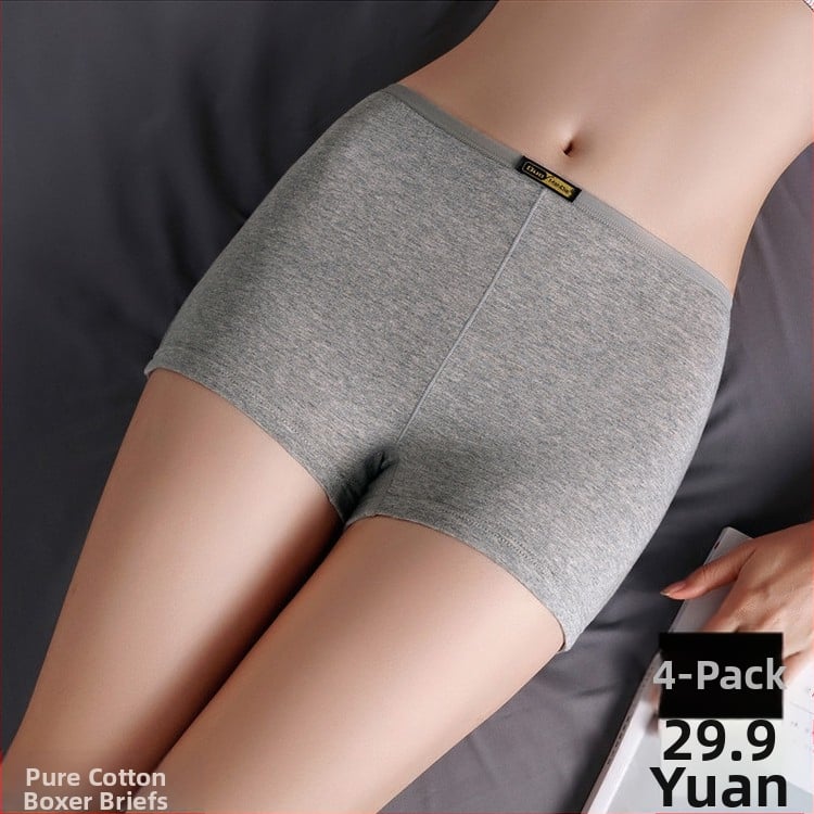 Moteriški medvilniniai bokseriai su vidutine talija, be siūlių, pavasariui