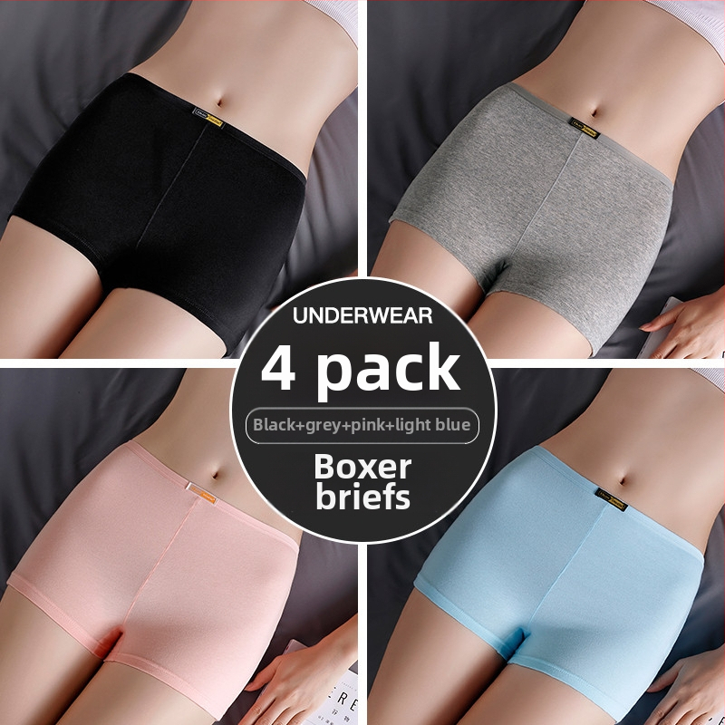 Moteriški medvilniniai bokseriai su vidutine talija, be siūlių, pavasariui