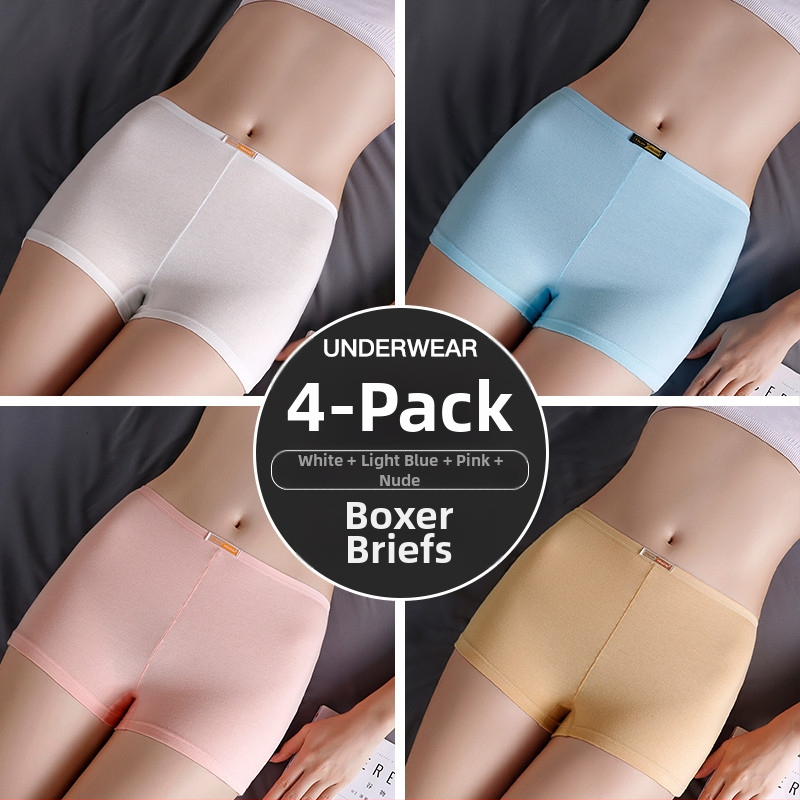 Moteriški medvilniniai bokseriai su vidutine talija, be siūlių, pavasariui