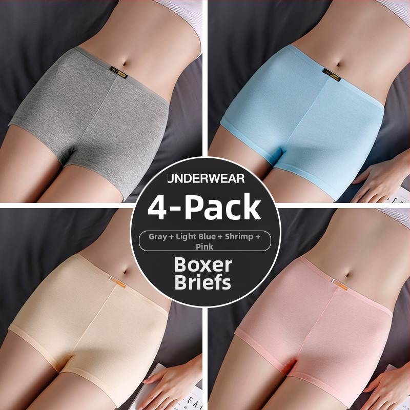 Moteriški medvilniniai bokseriai su vidutine talija, be siūlių, pavasariui