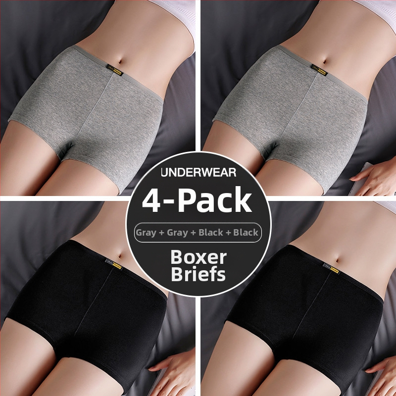 Moteriški medvilniniai bokseriai su vidutine talija, be siūlių, pavasariui