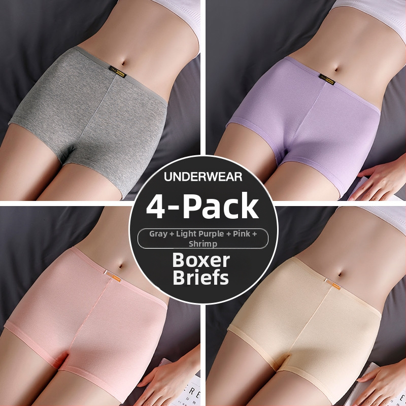 Moteriški medvilniniai bokseriai su vidutine talija, be siūlių, pavasariui