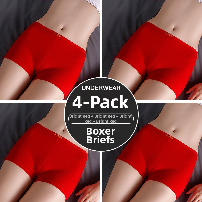 Moteriški medvilniniai bokseriai su vidutine talija, be siūlių, pavasariui