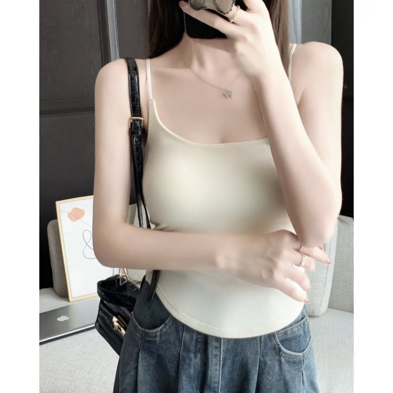 Camisole vastag párnázó; állítható vállpántok; RC pamut; 201–250 g/m²; kerek nyakú