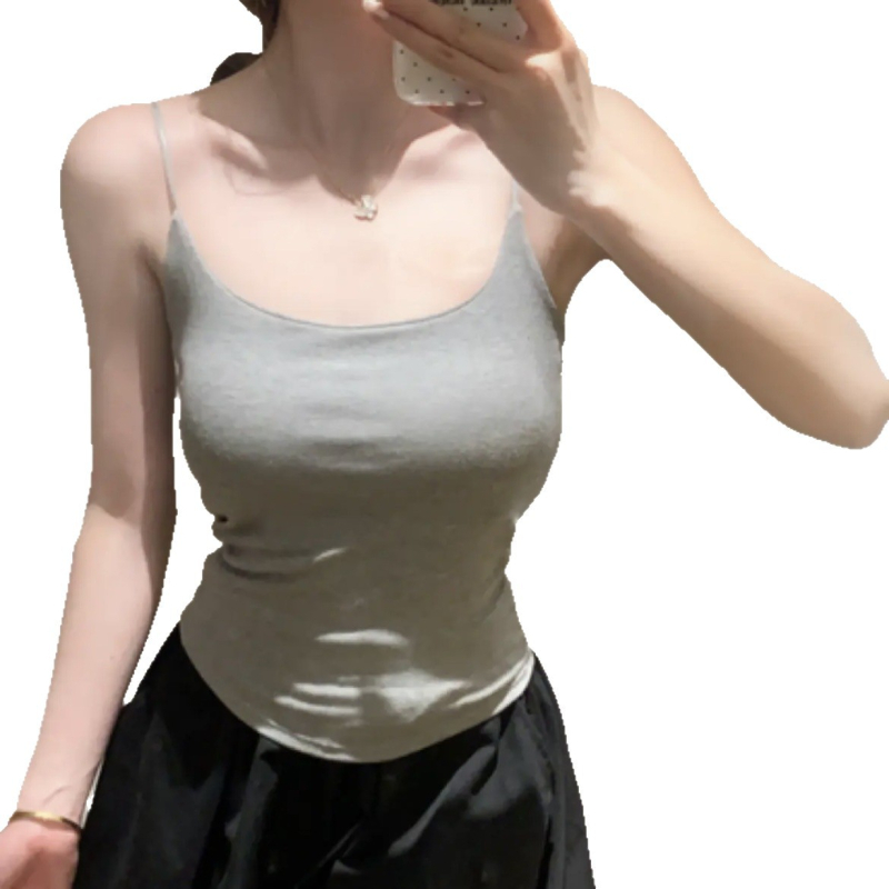 Camisole vastag párnázó; állítható vállpántok; RC pamut; 201–250 g/m²; kerek nyakú