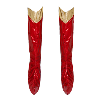 PU kožne ženske superhero čizme set s detaljima toplog otiska – cosplay dodaci