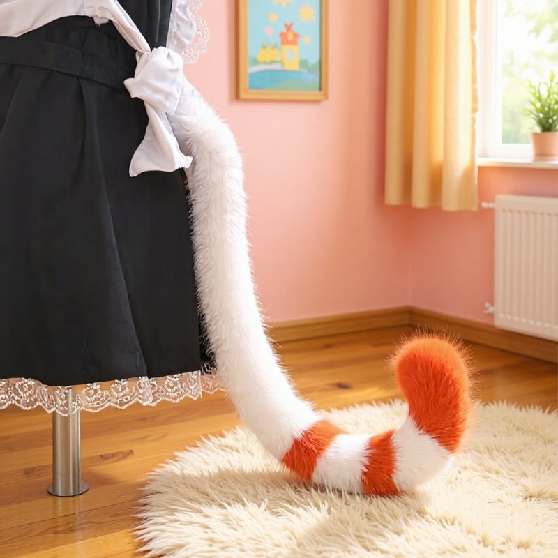 Ουρά cosplay αλεπούς – βελούδινη ουρά και αξεσουάρ για στολή οικονόμου, εξατομικευμένη ουρά, μάρκα Yihong, σε απόθεμα, ενήλικες, φθινοπωρο 2025