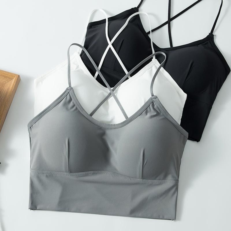 Ljetni Ice Silk bandeau top s punjenjem, tankim naramenicama i izrezanim leđima