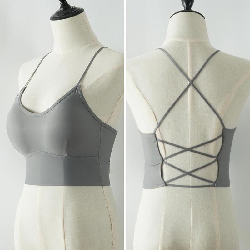 Ljetni Ice Silk bandeau top s punjenjem, tankim naramenicama i izrezanim leđima
