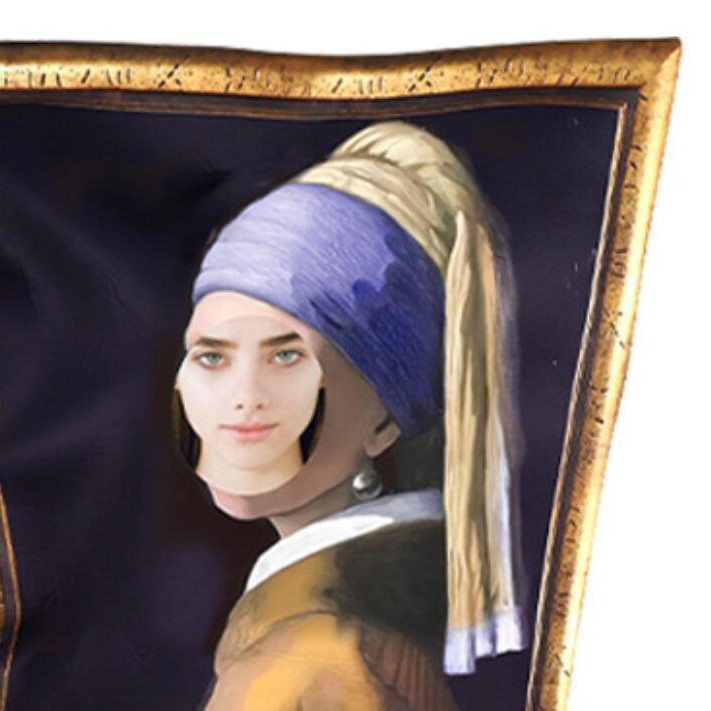 Cosplay kostim za Halloween zabavu - djevojka s biserom i naušnicama, muralni dizajn, na lageru, proljeće 2025