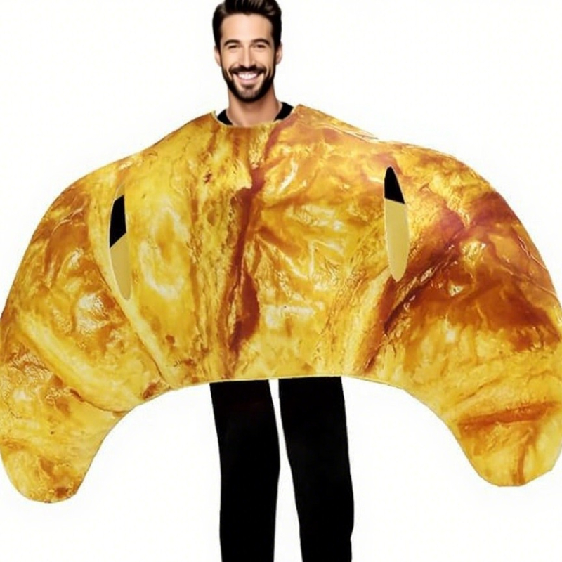 Унисекс костюм за Хелоуин под формата на кроасан за възрастни, на склад, пролет 2025