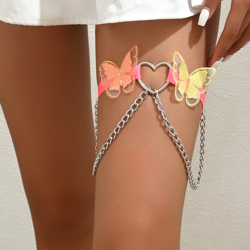 Αλυσίδα αστραγάλου Yue Ran, ρυθμιζόμενη, με σχέδιο πεταλούδας-καρδιάς, για ενήλικες, Άνοιξη 2024, 27 g