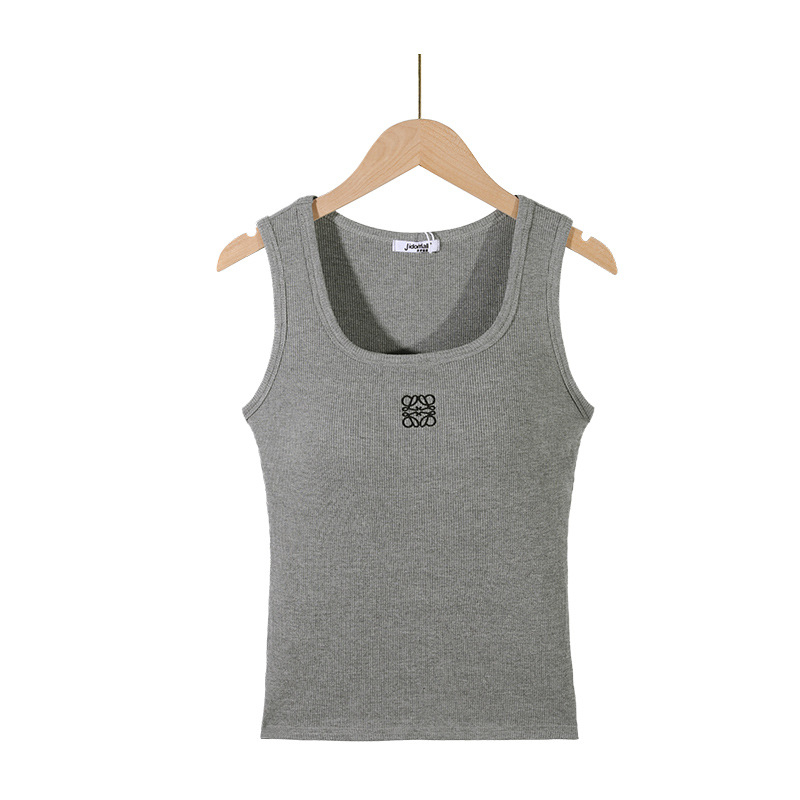 Ženski camisole bez rukava, 95% pamuk, s umetkom za prsni dio, slim fit, geometrijski uzorak