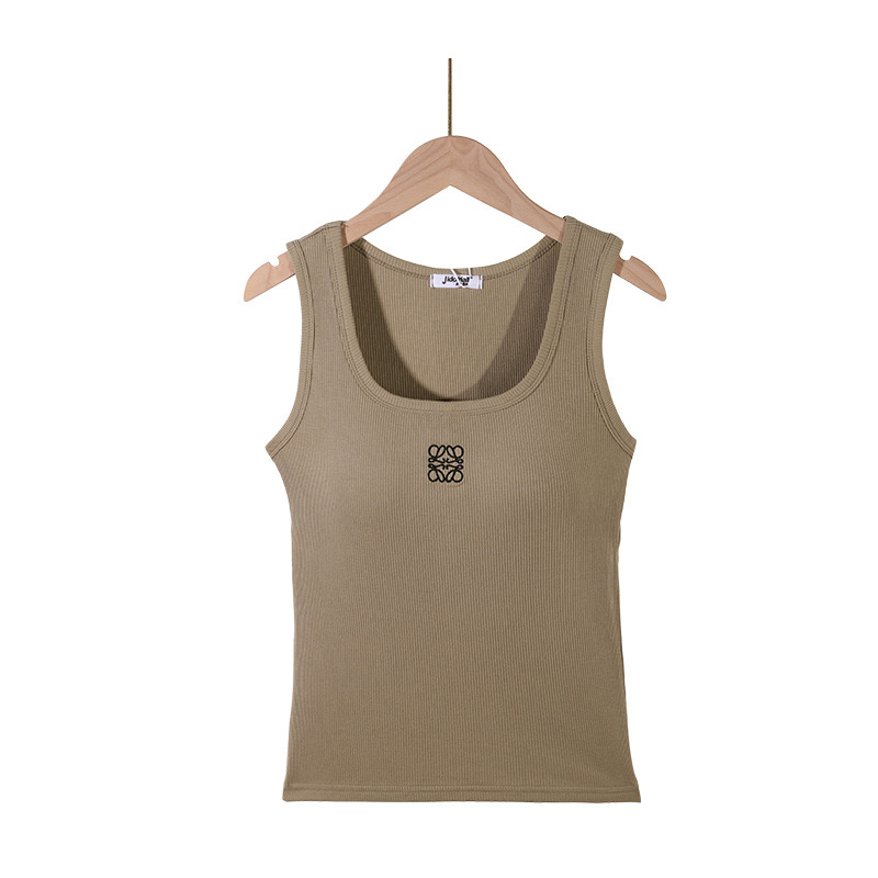 Ženski camisole bez rukava, 95% pamuk, s umetkom za prsni dio, slim fit, geometrijski uzorak