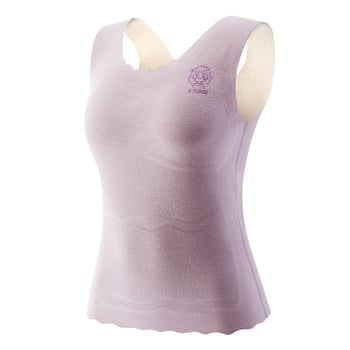 Vesta termică pentru fete, cu cupă încorporată, material poliester gros, dublu strat, guler rotund, pentru vârsta 7–12 ani.