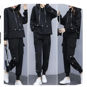 Set din două piese pentru femei, costum pantaloni, stil urban casual, material acrilic 95%+, mâneci lungi, lansare toamnă 2024