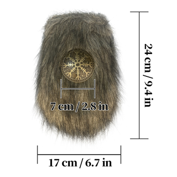 Srednjovjekovna torba od umjetne dlake - nordijski Viking stil, retro cosplay rekvizita, marka Hai fane, za odrasle, proljeće 2025