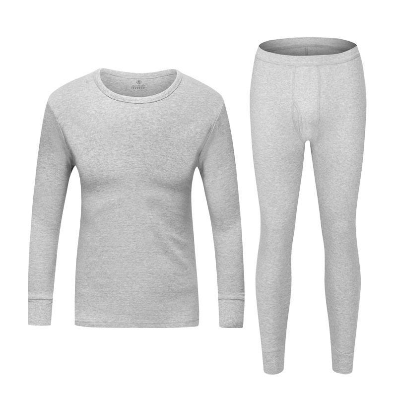Vyriški 100% medvilnės terminis komplektas – viršutinė ir apatinė dalys, kvėpuojantis ir antibakterinis, vidutinis šilumos lygis, 220 g/m², skirtas vyrams 18–40 m