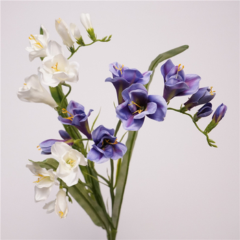 Изкуствено цвете Фрезия, коприна, цвете с един клон, за външна употреба.