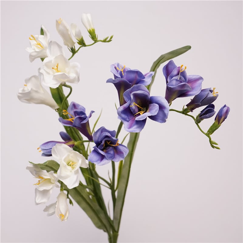 Изкуствено цвете Фрезия, коприна, цвете с един клон, за външна употреба.