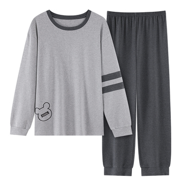 Set pijamale bărbați Derong cu autoîncălzire, căptușit fleece, grosime 251-300 g/m², cu glugă, top și pantaloni