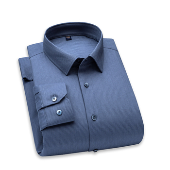 Cămașă de toamnă–iarna cu guler rever, mâneci lungi, 96% bumbac, tratament anti-călcare