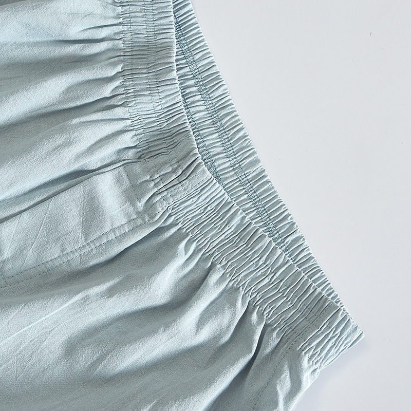 Boxeri bărbați din bumbac, cu model în carouri, croială lejeră, talie medie, pentru casă