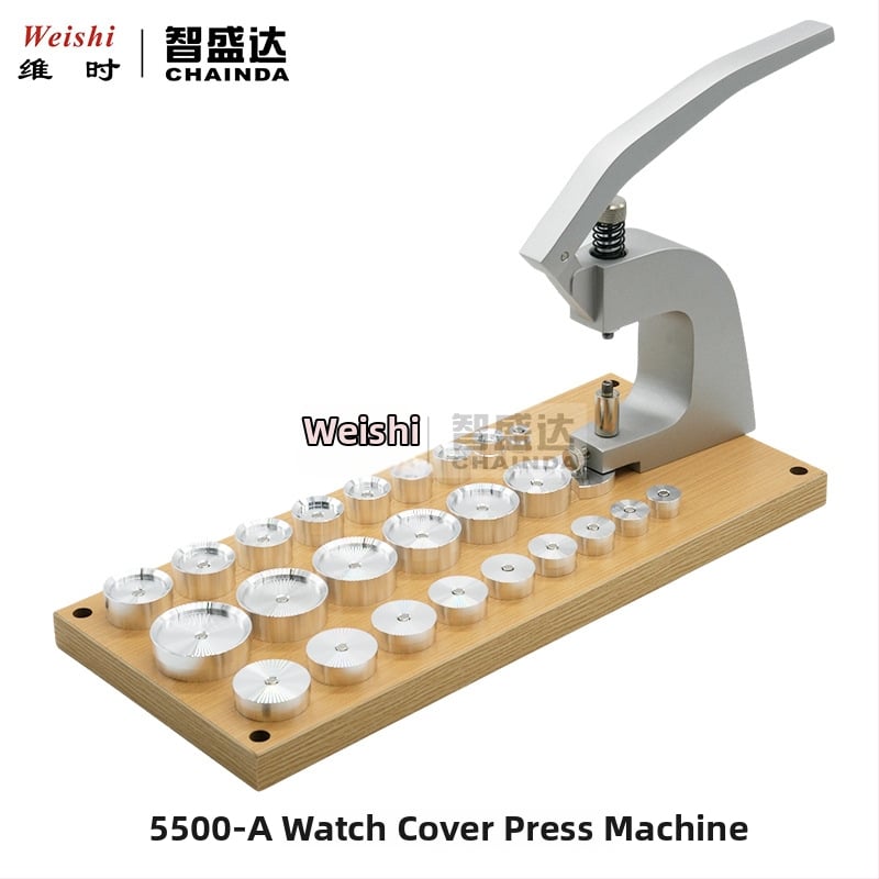 Laikrodžių remonto įrankis 5500-A: aliuminio matricos forma galinio dangtelio, apatinio dangtelio ir stiklo spaudimui