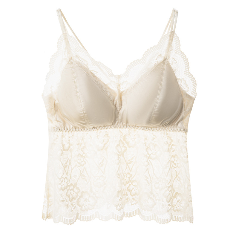 Дантелен топ за бюст с обвивка, талия-дължина, 3/4 чашка, тънък формован чашка, френски стил гръб