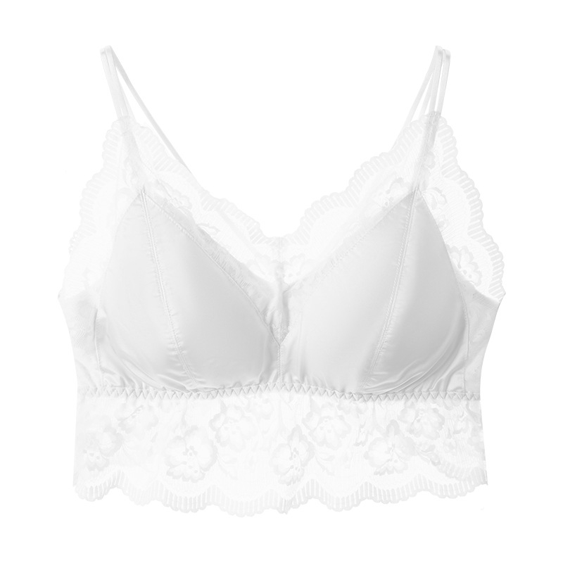 Дантелен топ за бюст с обвивка, талия-дължина, 3/4 чашка, тънък формован чашка, френски стил гръб
