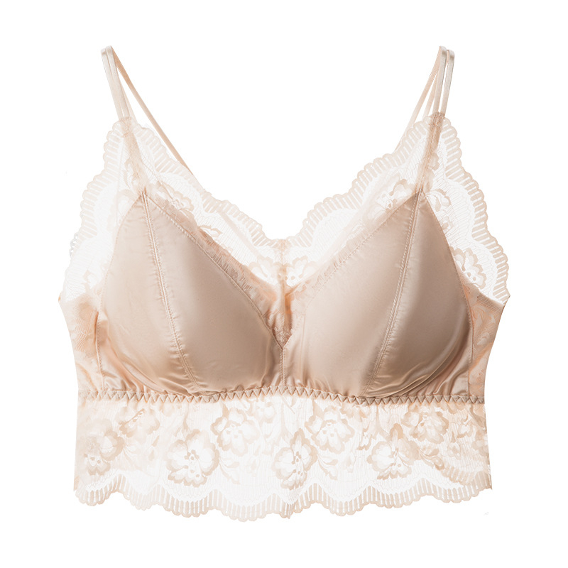 Дантелен топ за бюст с обвивка, талия-дължина, 3/4 чашка, тънък формован чашка, френски стил гръб