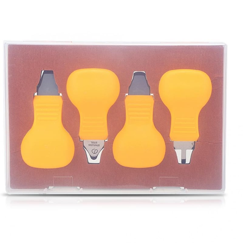 Laikrodžių remonto įrankis, nerūdijantis plienas, moliūgo formos atidarymo peilis, 4 dalių rinkinys, galinio dangtelio atidarytuvas