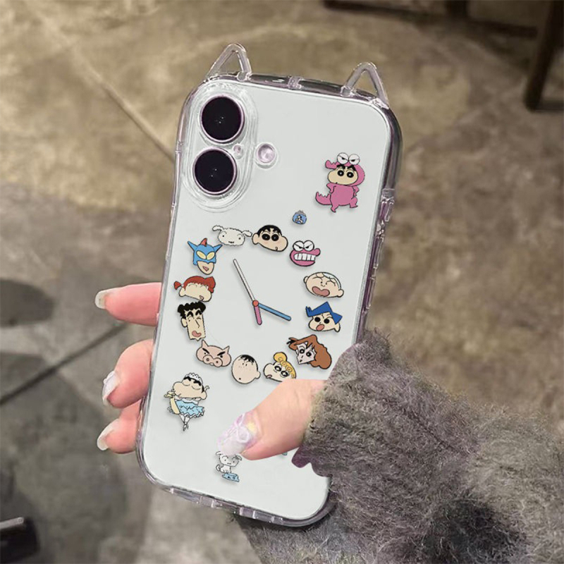 Θήκη TPU με σχέδιο γατιού и αυτιά για iPhone 15 Pro Max, διάτρητη κατασκευή και προστασία από πτώσεις