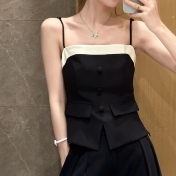 Set hlača: top bez rukava + široke hlače, denim s 3D uzorkom, japansko-korejski ležerni stil