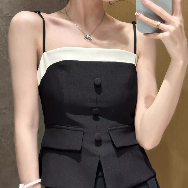 Set hlača: top bez rukava + široke hlače, denim s 3D uzorkom, japansko-korejski ležerni stil